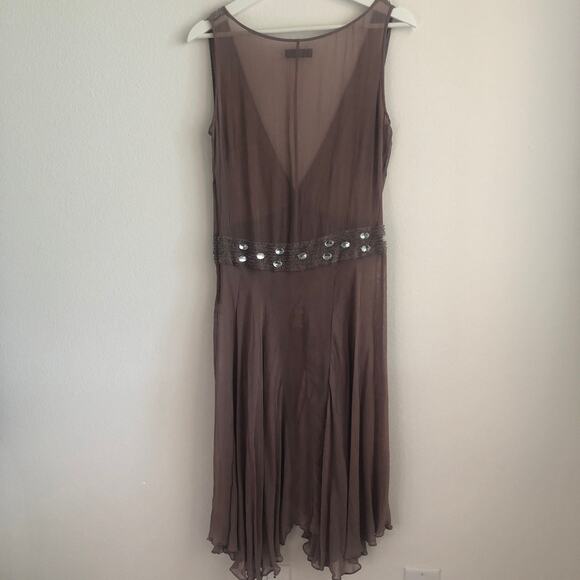 Night by Birger et Mikkelsen sheer beaded sleeveless formal dress - Picture 3 of 5